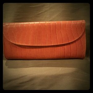 Crocodile print clutch